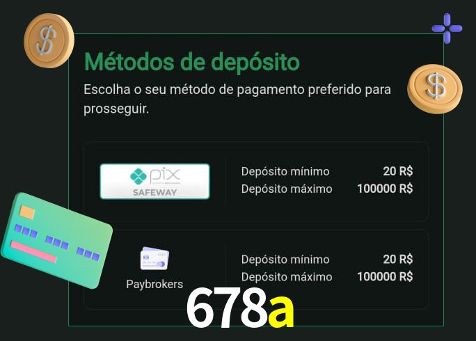O cassino 678a oferece uma grande variedade de métodos de pagamento